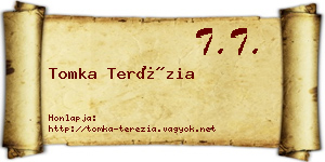 Tomka Terézia névjegykártya